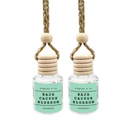 Baja Cactus Blossom, Car Air Hanging Essential Oil Diffuser, Car Air Freshener Diffuser with Long Lasting Essential Oils, Aromatherapy Vehicle Diffuser, Long Lasting, 2 Pack, by Simplee & Co