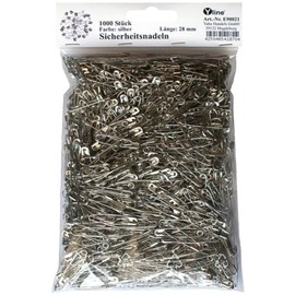 Yline E90021 Safety Pins Small Silver Approx. 28 mm Pack of 1000