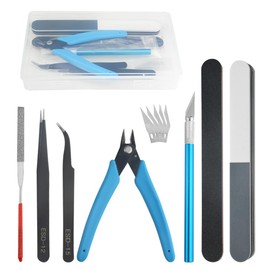 BGTXINGI Gundam 8 Piece Modelling Tool Set with Plastic Box for Model Making, Car, Hobby, Model Making, Repair and Fixing