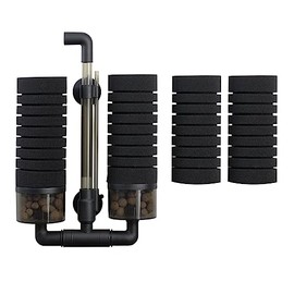 AQUANEAT Sponge Filter, Quiet Aquarium Filter with Ceramic Media Balls,Air Driven Sponge Filter