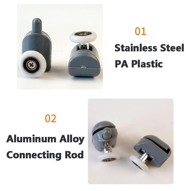 8 Pcs Shower Door Rollers Wheels, Shower Room Upper &