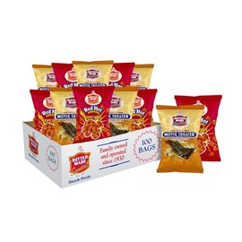 Better Made Movie Theater & Red Hot Cheese Popcorn Variety Pack .625oz Bags (100 Pack) - Popped Popcorn, Buttered, Kids Lunch, Adult Snacks