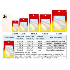 400 Pack Small Mylar Bags,Resealable Holographic Ziplock Packaging Bags for Small Business