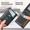 GSOIAX Slim Leather RFID Bifold Wallet for Men with Money