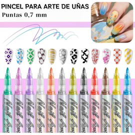 Marcador de uñas 12 colores ALLFYL – Arte 3D profesional