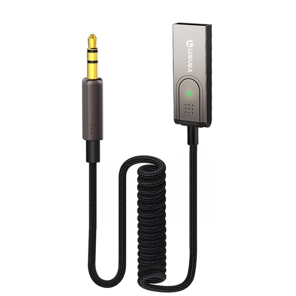 LOKUKA Bluetooth 5.3 to Aux Adapter for Car, USB to