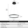 Buccleuch Black LED Chandelier, Dimmable Round Chandelier for Dining Room