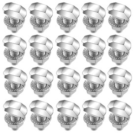 Hammer Head Screws M6 x 16, Pack of 20 Hanger Bolts, Stainless Steel Flange Nuts, Hammer Head Screw with Locking Teeth Nuts for PV Solar Mounting Rails Greenhouse Photovoltaic