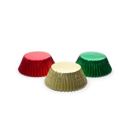 Fox Run 7102 Christmas Foil Bake Cup Set, Standard, 45 Cups, Green, Red & Gold