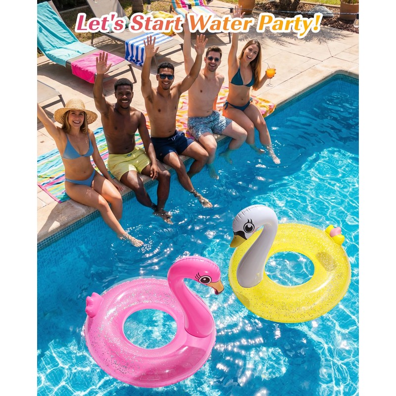 HeySplash Pool Floats, Pool Floaties Inflatable Pool Tubes Rafts for