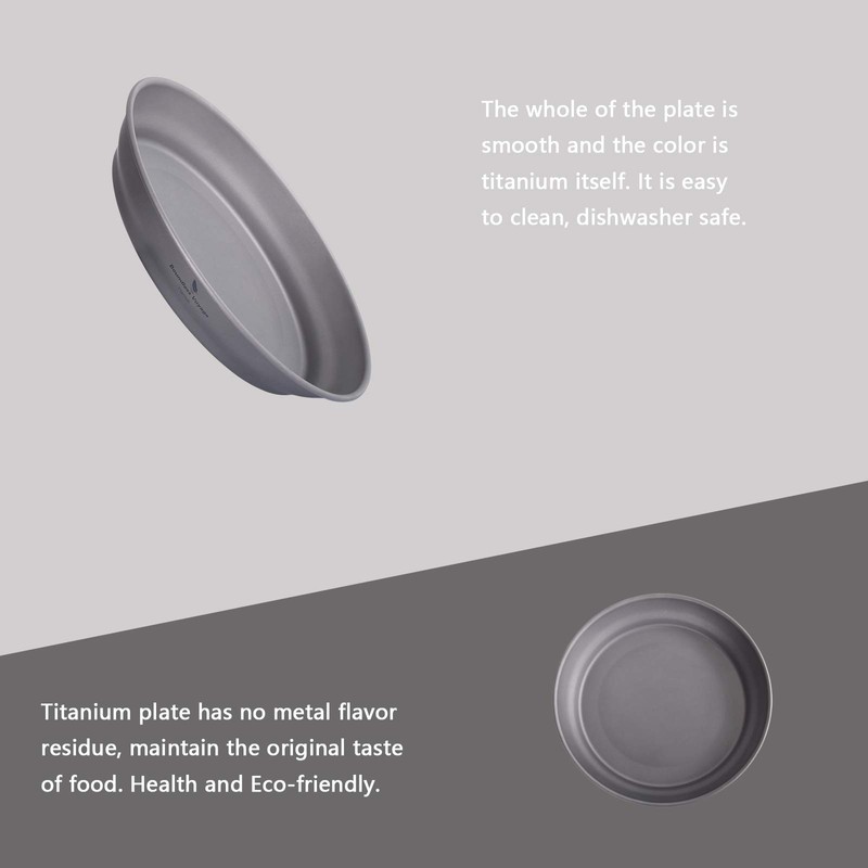 Boundless Voyage Ultralight Titanium Dish with Carry Bag Outdoor Camping