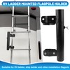 RV Ladder Mounted Flagpole Holder, Heavy Duty RV Flag Holder