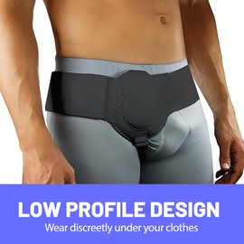 XYTAHDM Hernia Belt for Men, Left or Right Side, Hernia Belt for Men, Hernia Support Band for Inguinal Hernia, Adjustable, black, M