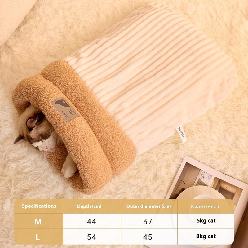 Mtxorvix Cat Sleeping Bag For Indoor Cats, Cat Winter Sleeping