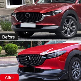 HIGH FLYING for Mazda CX-30 CX30 2020 2021 2022 2023 2024 2025 2026 Exterior Accessories Car Front Grille Inserts Cover Molding ABS Glossy Black 2pcs