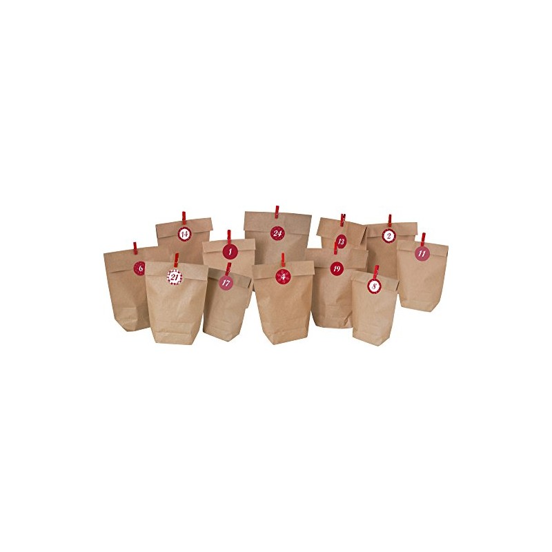 HEKU Advent Calendar Set Consisting of 24 Advent Bags in
