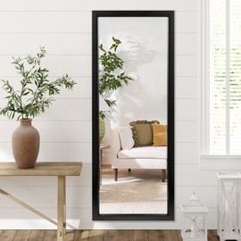 PexFix Full Body Mirror 43"x16" Large Mirror Rectangle Mirror Full Length Hanging or Leaning Against Wall Mirror for Bedroom and Bathroom,Black(No Stand)