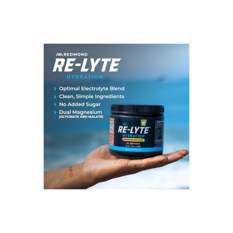 Redmond Lyte Electrolitos Naturales Real Salt Hidratación Clean Calorías Azúcares