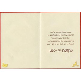 Designer Greetings Monkeys with Bananas, Blocks and Paint Age 3 / 3rd Birthday Card