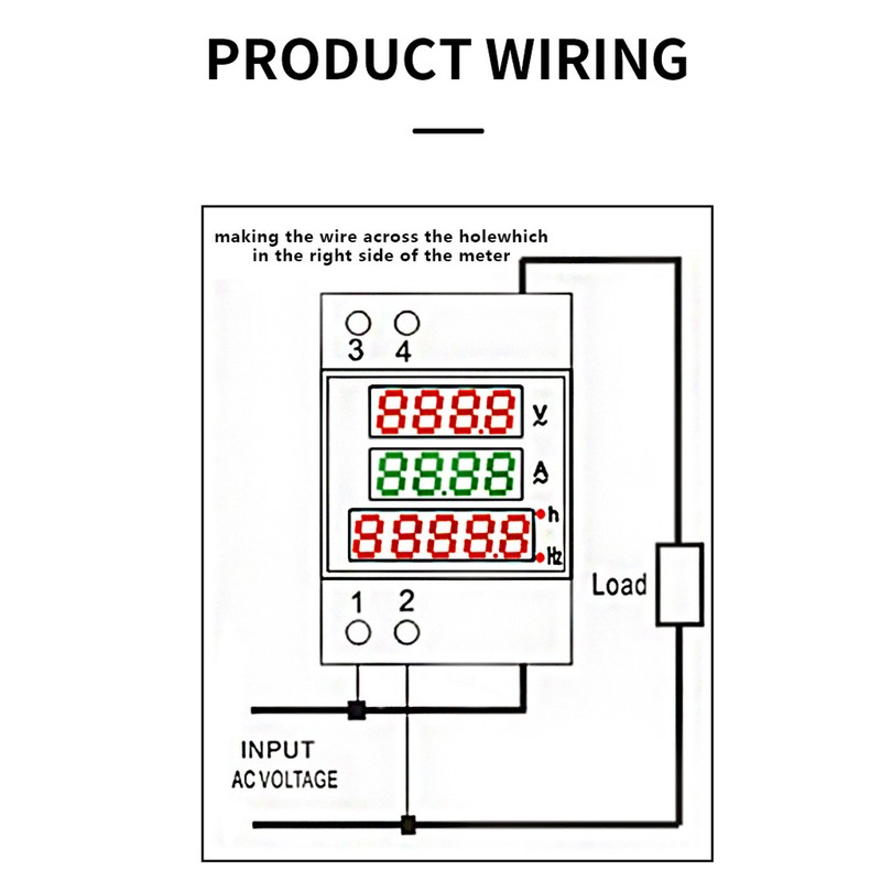 Digital Single Phase Energy Meter Tester Electricity Usage Monitor Ampermeter