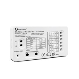 GLEDOPTO ZigBee 3.0 DC5-24V Mini 5 in 1 RGBCCT RGBW RGB CCT Dimmer LED Strip Light Control 6A Max for PWM Dimming LED Strip Compatible with Homey Conbee Tuya Smart Life App Control (Hub Required)