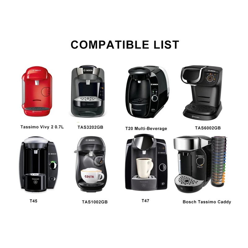 Reusable Coffee Capsules, Compatible with Bosch Tassimo Machines, Refillable Coffee