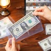 30 Pack Dollar Bill Sleeves, 6.8x2.9 Inch Clear Currency Sleeves