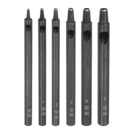 sourcing map 6Pcs Leather Hollow Hole Punch Set 1-5mm Straight Round Belt Puncher for Leather Belt Watch Band Leather Craft Clothing Handbag Fabric Curtain
