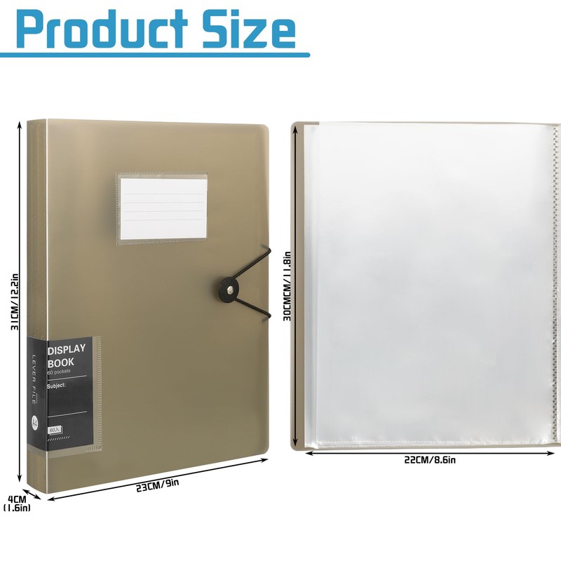 2 Pcs A4 Display Folders, 120 Pockets A4 Display Book