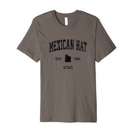 Mexican Hat Utah UT Vintage Athletic Black Sports Design Premium T-Shirt