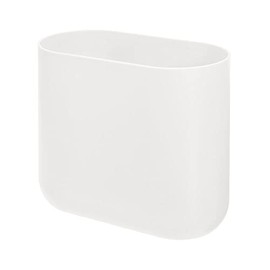 iDesign Recycled Plastic Slim Oval Waste Basket, The Cade Collection – 10.625” x 5.5” x 9.75”, Coconut