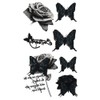 KING HORSE Tattoo Stickers, Butterfly, Rose, Rose & Butterfly, 1