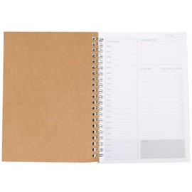 Work Notepad, Time Keeping Notebook, Study Planning Notebook, Spiral Binding, Kraft Paper Double Vinyl Covered Time Keeper Book, Time Keeping Notebook for Students and People Who Want to Use Time
