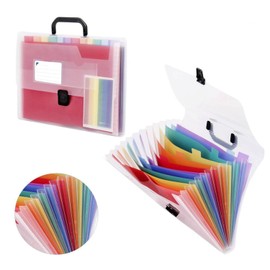 Expanding File A4, Document Folder with 12 Compartments, A4 Folder / File Folder A4 / Document Bag / Folder Organiser with Handle, for Office, Home, School, Documents