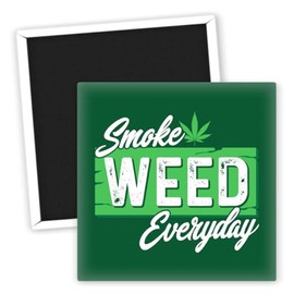 Smoke Weed Everyday mit Hanfblatt Motiv Kühlschrankmagnet - Lustige Kühlschrankmagnete - Bunte Weed Magnete - Trippy Deko - Geschenkideen für Kiffer - Einzigartige Wohnaccessoires
