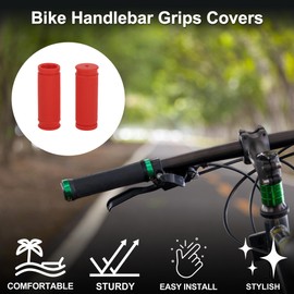 TUCKBOLD Bike Handlebar Grips Covers 85mm Long Lightweight | Bicycle End Grip Protector Red 1 Pair