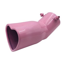 OtpOutopa Car Exhaust Tip 2.5 inch Inlet, Universal Car Exhaust Pipe Modification Tail Throat Tail Pipe Stainless Steel Muffler Tip, Adjustable Heart Shaped Car Thickened Pipe (Curved,Pink)