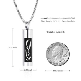 Cool Men's Cylinder Pendant Cremation Urn Necklace for Ashes Keepsake Memorial Jewelry+Fill Kit