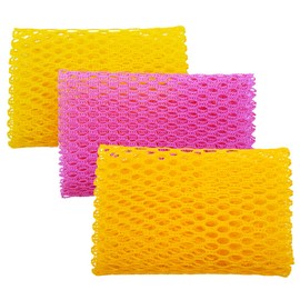 Olivia tree Innovative Dish Washing Net Cloth/Scourer, Quick Dry Perfect Scrubber for Washing Dish - 11 by 11 inches - (Yellow & Pink/ 3 Pcs/Yellow & Pink 2 Pcs)