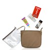En cabine leather sand Transparent Cosmetic Bag from Quelques jours