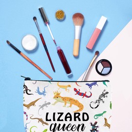 Gzrlyf Chameleon Make up Bag Gifts for Chameleon Lovers Lizard Queen Gifts for Lizard Lovers Lizard Themed Gifts Bag (Lizard Queen 3uk)