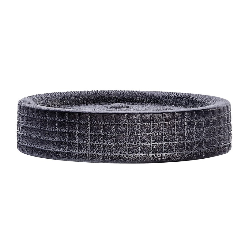 WENKO Polaris Jet Anthracite Ceramic Soap Dish Ideal for Hand