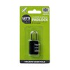 6-Pack Let's Travel 3-Digit Combination Padlock Set, Black, Holiday Essentials