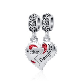OutstandLong Mother and Daughter Heart Love Women's Jewelry Charms for Teen Girls Bracelets Necklace for Mommy Gift