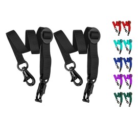 Majestic Ally Pack of 2, Double Thick Trailer Tie Panic and Bull Snap – 1"x36" - Black