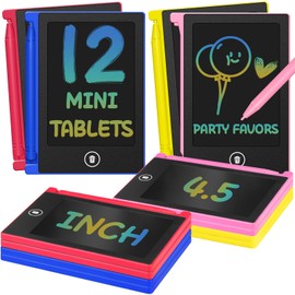 Yemotopro Party Favors Mini LCD Writing Tablet for Kids 12 Pack 4.5 Inch Kid Drawing Pad Colorful Doodle Board Fun Goodie Bag Stuffers and Gift Bag Filler Class Prize Box Gift for Toddlers Girls Boys