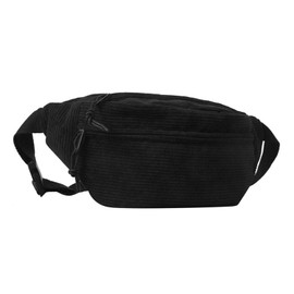 BABYVIVA 2023 Waist Bag for Women Corduroy Fanny Pack Large Capacity Solid Color Waist Bag Chest Bag for Girls Versatile Shoulder Bag, black