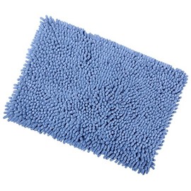 Azure Shaggy Microfibre Bathroom Shower Bath Mat Rug Non-Slip Backing 50x80cm