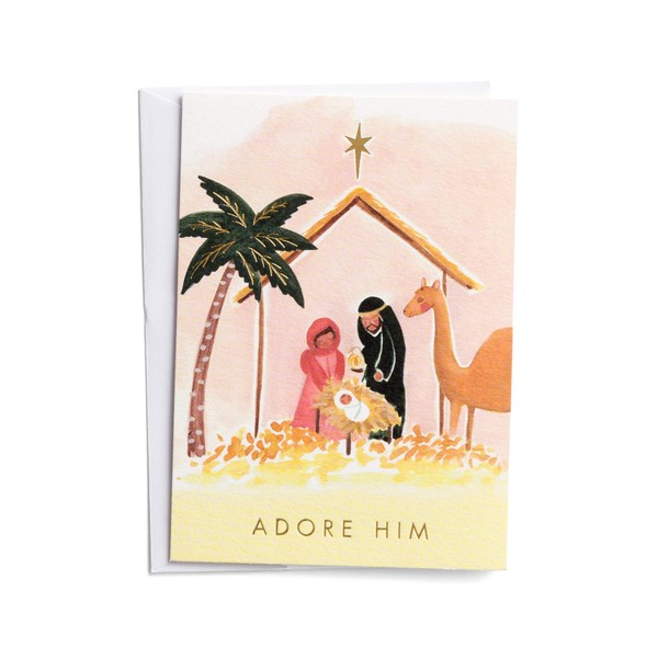 DaySpring Studio 71- Adore Him Christmas Cards - He is Worthy - 18 Matchbox Cards with Envelopes