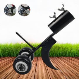 Miyobing Weed Puller Tool With Wheels, 2 IN 1 Hook Weed Remover Tool, Sidewalk Crack Weeder Crevice Weeding Tool, Stand Up Weeding Tools for Garden Patio Backyard Lawn Sidewalk Driveways Weeds